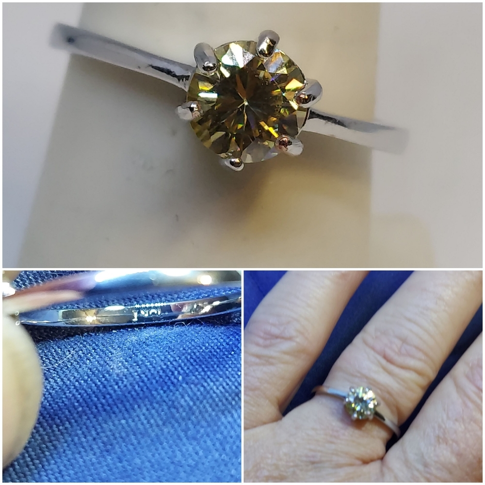 Champagne Moissanite Ring